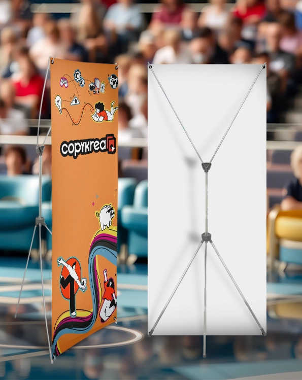 Vides Abpusējs X Banner ar uzpildāmu pamatni